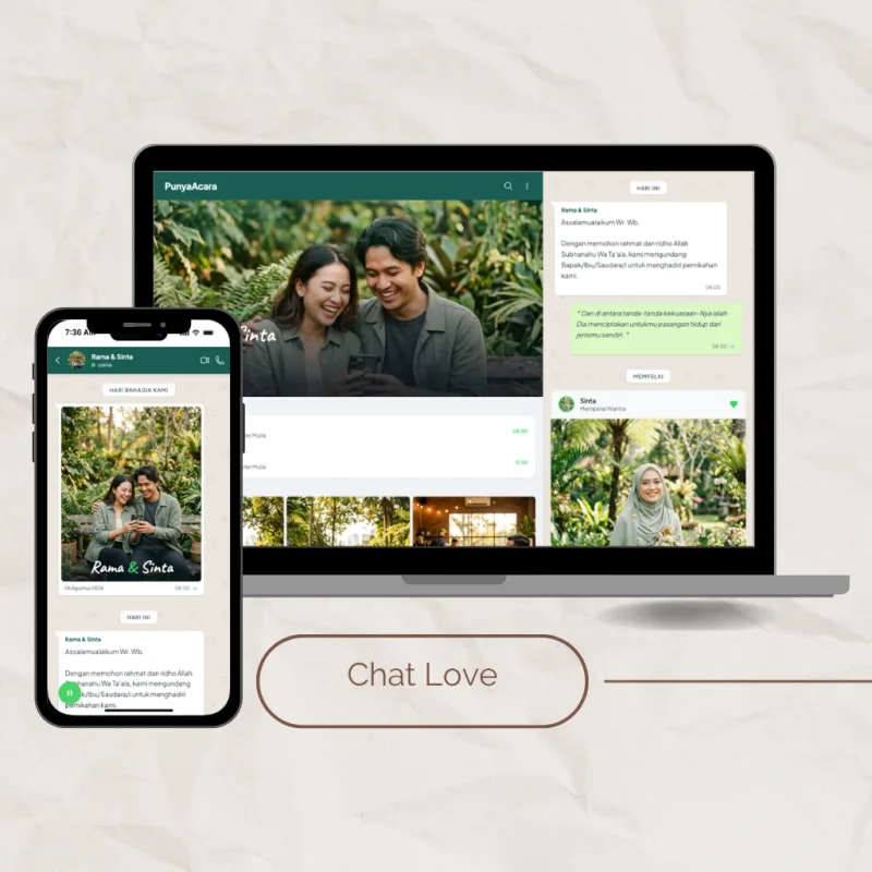 Template undangan digital Chat Love