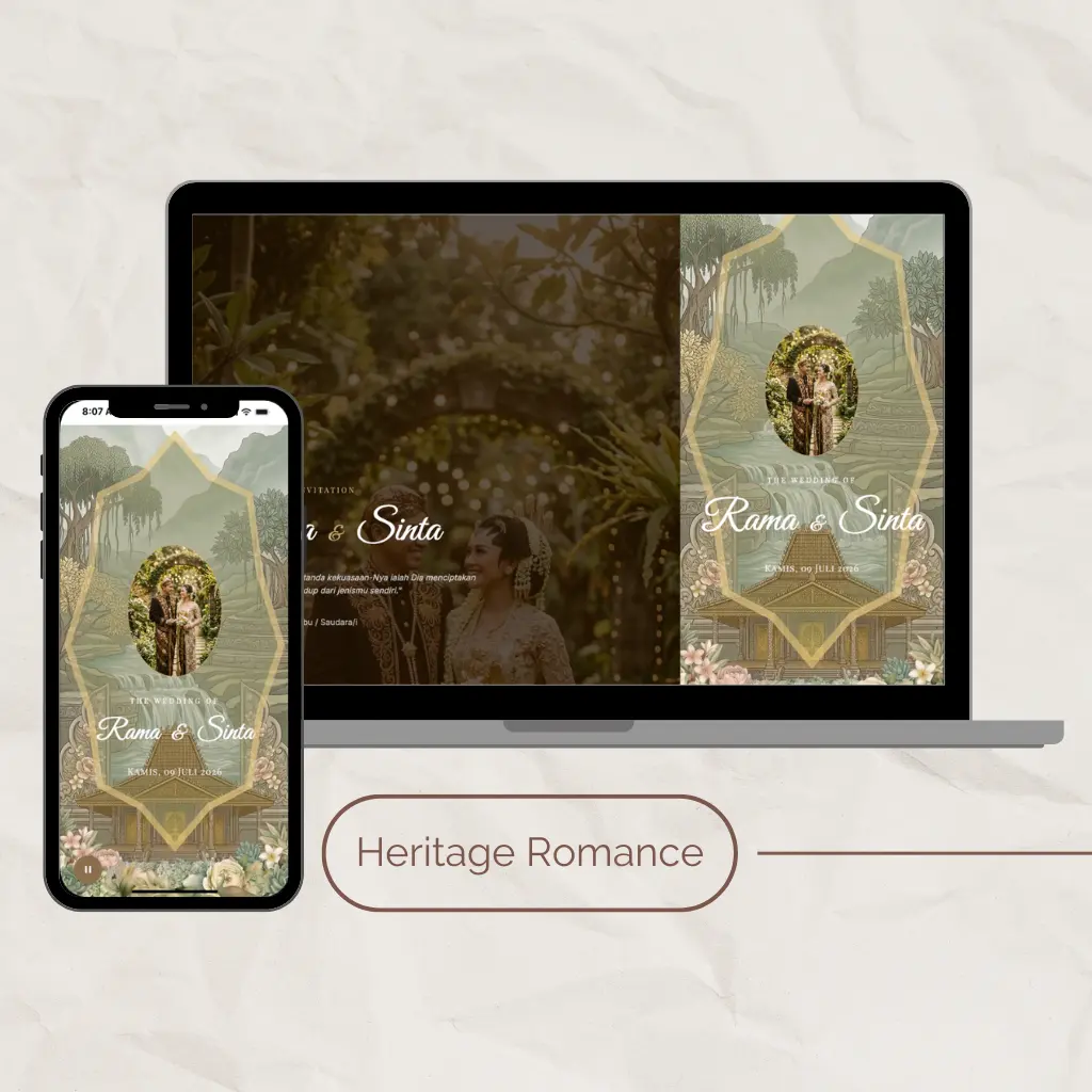 Template undangan digital Heritage Romance